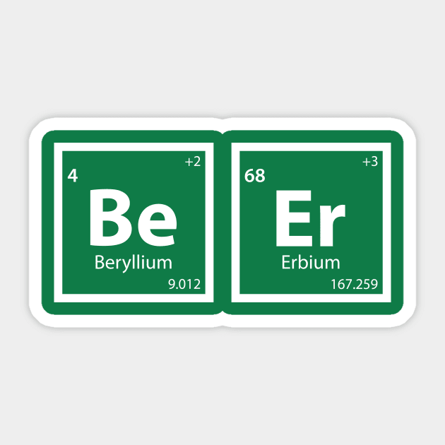 Beer (Be-Er) Periodic Table Sticker by n23tees